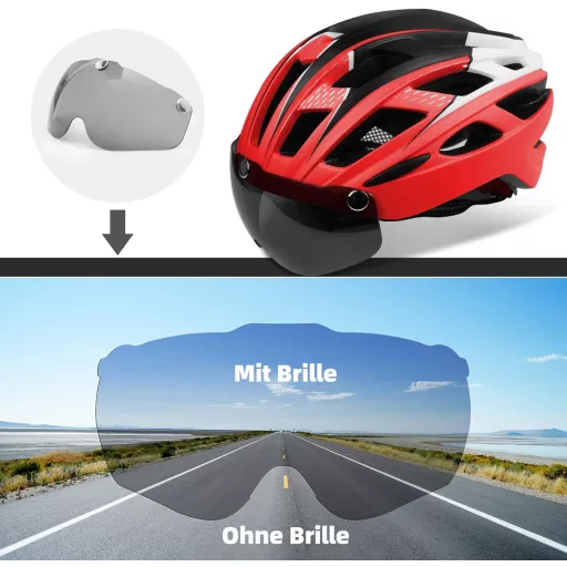 Cyklistická prilba Shinmax s LED svetlom, magnetickými okuliarmi a nastaviteľnou ochranou
