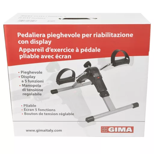 GIMA Összecsukható pedálozógép kijelzővel, otthoni fizioterápia, fitness mini kerékpár