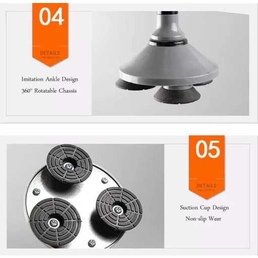 Baston cu ventuză și lumină LED GIMA, negru