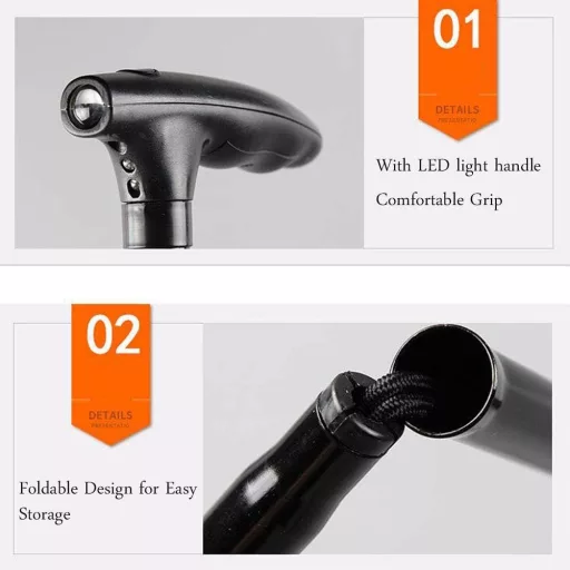 GIMA Világító Szívókorongos Bot LED Fénnyel Fekete