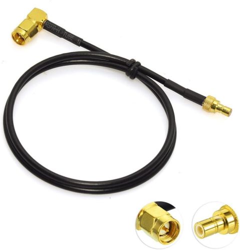 Adaptor antenă DAB+ Eightwood - Cablu convertor SMA-SMB RG174 50cm - Pentru radiouri auto Blaupunkt, TechniSat, Pioneer, Sony, Alpine