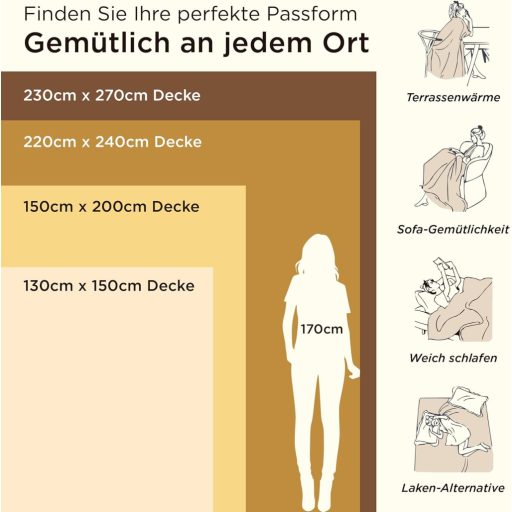 BEDSURE Mäkká flísová deka XL 150x200 cm - Teplá zimná deka na pohovku, posteľ - Pohodlný mikroflísový prehoz do obývačky - Sivá