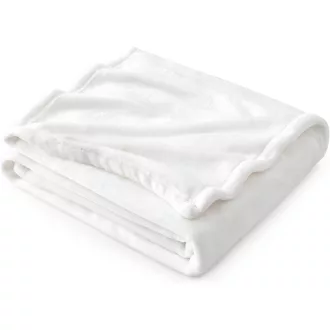   BEDSURE Meka Fleece Deka 150x200 cm, Topla Zimska Pled za Kauč, Bijela