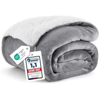   Obojstranná deka Bedsure Sherpa, extra mäkký flanelový pléd na pohovku a posteľ 150x200 cm