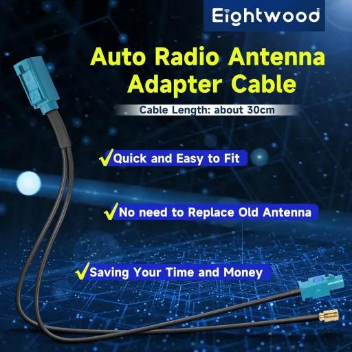 Eightwood DAB+ autoanténa SMB Fakra Z kábel 30 cm RG174