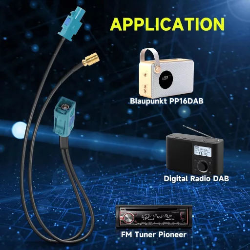 Eightwood DAB+ autoanténa SMB Fakra Z kábel 30 cm RG174