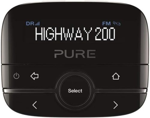 Adaptor auto radio digital DAB+ Pure Highway 200, negru, cu afișaj reglabil (dimmabil).