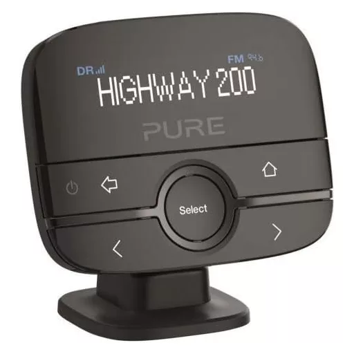 Pure Highway 200 autós DAB+ digitális rádió adapter, fekete, dimmelhetõ kijelzővel