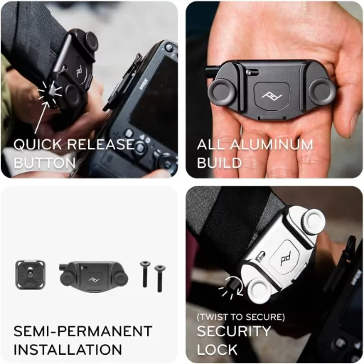 Clema pentru cameră Peak Design Capture V3, neagră