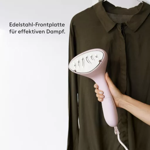 Steamery Cirrus 2 Parno glačalo za odjeću 1500W - Brzo zagrijavanje u 20 sekundi, snaga pare 15g/min, prijenosno, ergonomsko, skandinavski dizajn, ružičasto