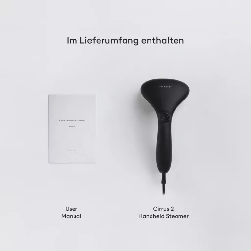 Fier de călcat cu aburi Steamery Cirrus 2, 1500W, Portabil, Încălzire în 20 secunde, Rezultat fără cute, Ergonomic, Negru