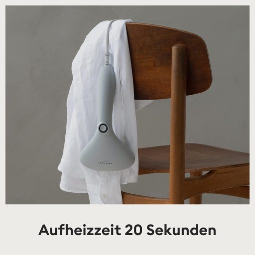 Aparat de călcat vertical cu abur Steamery Cirrus 2, 1500W - Rezultat fără cute, încălzire în 20 de secunde, portabil, ergonomic, design scandinav, gri