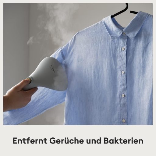 Aparat de călcat vertical cu abur Steamery Cirrus 2, 1500W - Rezultat fără cute, încălzire în 20 de secunde, portabil, ergonomic, design scandinav, gri