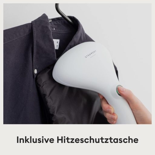 Aparat de călcat vertical cu abur Steamery Cirrus 2, 1500W - Rezultat fără cute, încălzire în 20 de secunde, portabil, ergonomic, design scandinav, gri