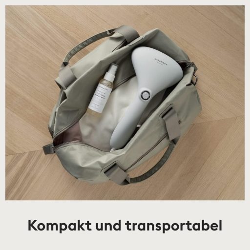 Steamery Cirrus 2 Ruhagőzölő 1500W - Gyűrődésmentes Eredmény, 20 mp Felfűtés, Hordozható, Ergonomikus, Skandináv Dizájn, Szürke