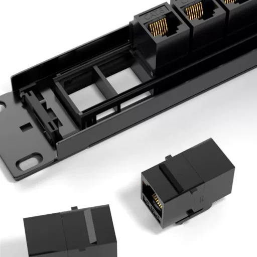 CMYKZONE Patch Panel Cat6, 24 porturi, 1U, pentru rack - Cadru de organizare cabluri de rețea RJ45, cu suport de ghidare a cablurilor, transfer rapid și stabil de date, pentru acasă și