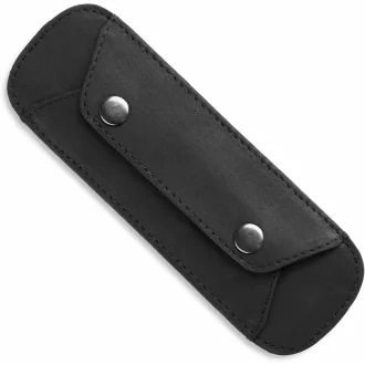   LEABAGS prémium vállpánt valódi bivalyőr bőrből, vintage stílusú táskavállpánt 18x6cm fekete