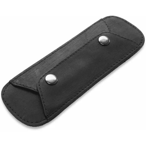 LEABAGS prémium vállpánt valódi bivalyőr bőrből, vintage stílusú táskavállpánt 18x6cm fekete