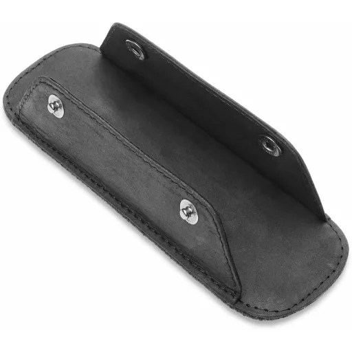 LEABAGS prémium vállpánt valódi bivalyőr bőrből, vintage stílusú táskavállpánt 18x6cm fekete