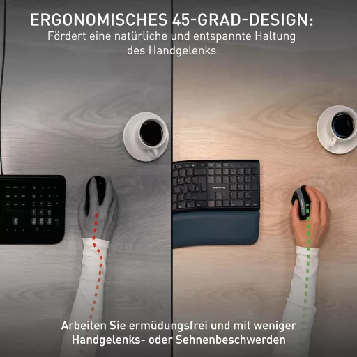 CHERRY MW 4500 Wireless Egér Fekete - Ergonomikus Irodai Egér