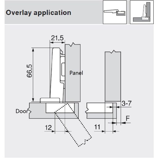 Blum Blumotion 110° Clip Top Sarokstop Szekrénypánt Standard