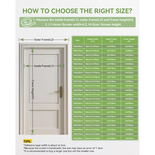 Auxmir Mágneses Szúnyogháló Ajtóra 100x220cm, Fúrás Nélkül, Rovarháló