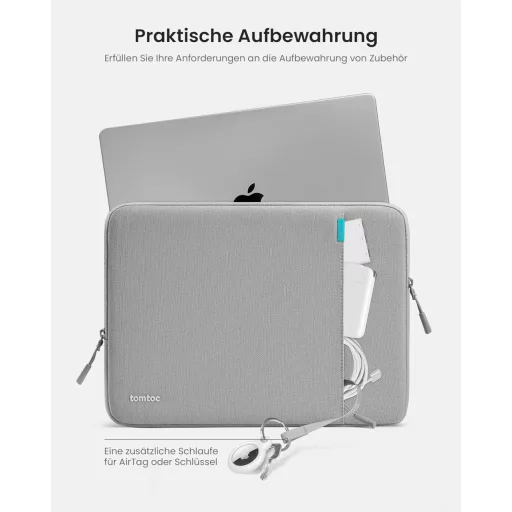 tomtoc 360 Védő Laptop Tok 14" MacBook Pro M2/M1 Pro/Max és 13" MacBook Air M2 Készülékekhez, Vízálló Kemény Borítással és Kiegészítő Zsebbe