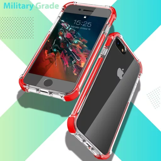 MATEPROX Shield Series iPhone SE/7/8 Ütésálló Védőtok Piros