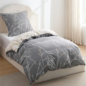   Bedsure Mikroszálas Ágyneműhuzat 135x200 cm Szürke Ágytakaró Párnahuzattal Egyszemélyes Ágyhoz