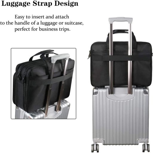 Mancro Üzleti Laptop Táska 17" - Vízálló, Bővíthető Válltáska Férfiaknak és Nőknek - Multifunkciós Notebook Táska Sok Zsebbel - Fekete