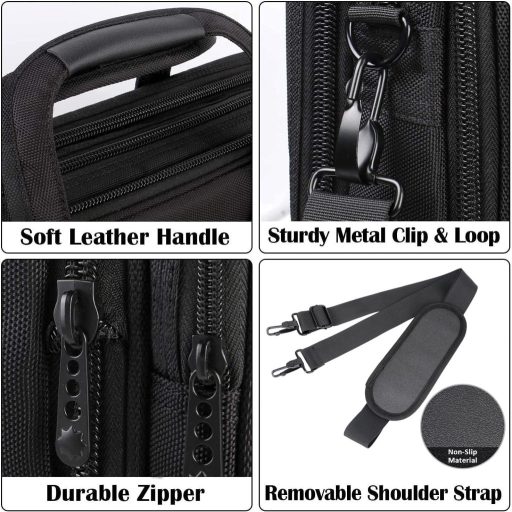 Mancro Üzleti Laptop Táska 17" - Vízálló, Bővíthető Válltáska Férfiaknak és Nőknek - Multifunkciós Notebook Táska Sok Zsebbel - Fekete