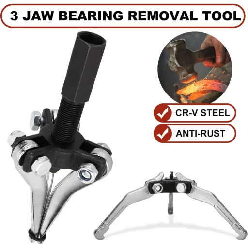 Extractor rulmenți FreeTec cu ciocan glisant, 15-80mm, pentru rulmenți interni și externi.