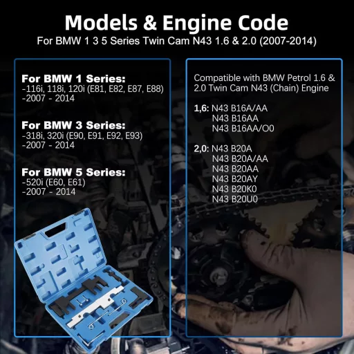 FreeTec Vezérműtengely Beállító Szerszám BMW N43 116i 118i 316i 318i 320i 520i