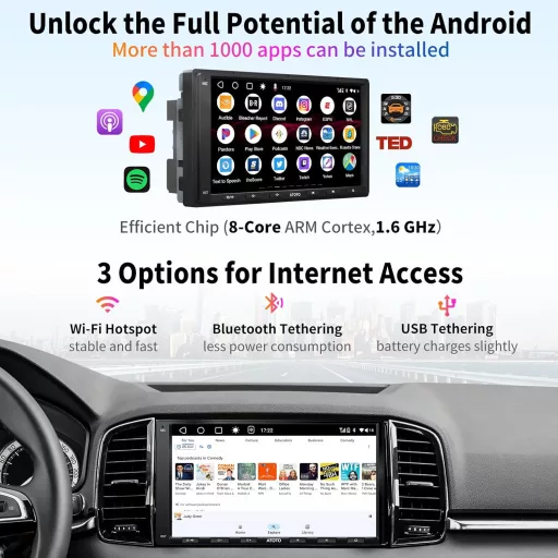 ATOTO A6PF 7" Android Autórádió - Vezeték Nélküli CarPlay, Android Auto, DAB, Tükrözés, Dupla Bluetooth, WiFi, 2GB+32GB