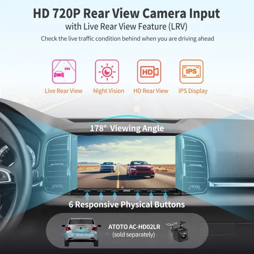 ATOTO A6PF 7" Android Autórádió - Vezeték Nélküli CarPlay, Android Auto, DAB, Tükrözés, Dupla Bluetooth, WiFi, 2GB+32GB