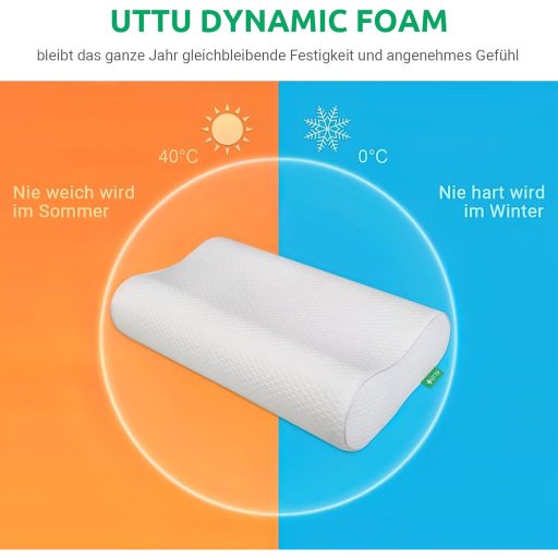 UTTU Memory Foam Ergonomikus Nyakpárna Memóriahabos Sandwich Kivitel 60x36cm