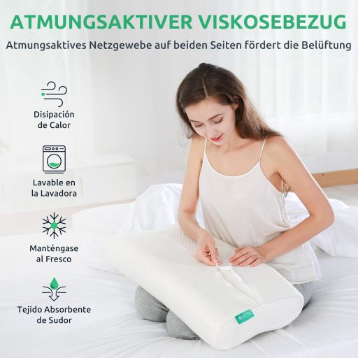 UTTU Memory Foam Ergonomikus Nyakpárna Memóriahabos Sandwich Kivitel 60x36cm