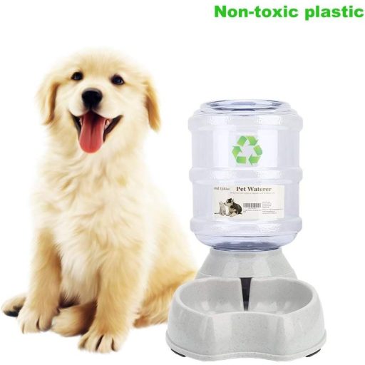 Old Tjikko Automata Étel- és Vízadagoló Szett Macskáknak és Kutyáknak, 3,8L BPA-mentes Kisállat Etető és Itató Tál, Szürke