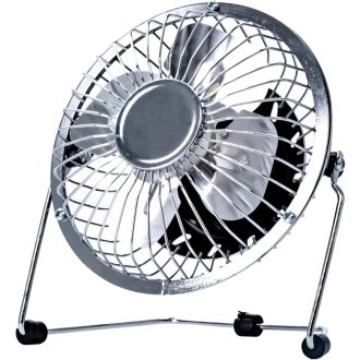 Status Hordozható Fém USB Mini Ventilátor Króm Színben