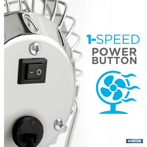 Status Hordozható Fém USB Mini Ventilátor Króm Színben