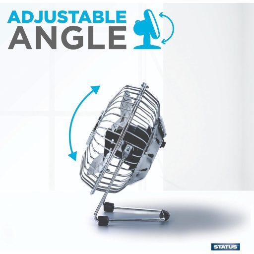 Status Hordozható Fém USB Mini Ventilátor Króm Színben