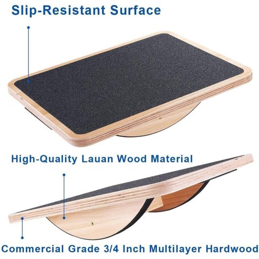 Placă de echilibru din lemn StrongTek, accesoriu pentru birou reglabil, rolă antiderapantă