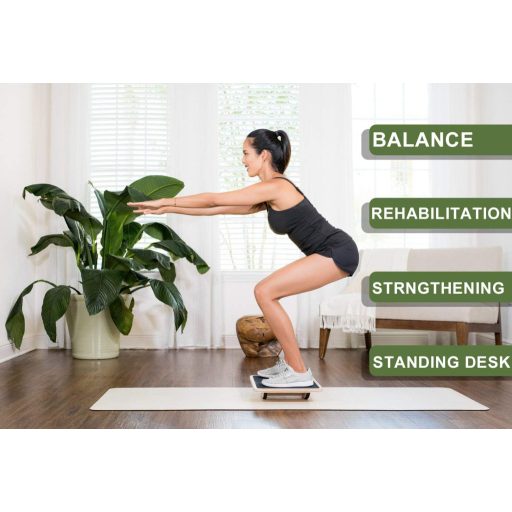 Placă de echilibru din lemn StrongTek, accesoriu pentru birou reglabil, rolă antiderapantă