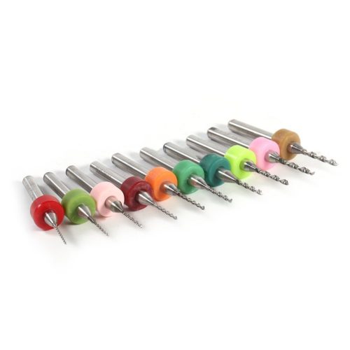 Paor 10 részes PCB mikrofúró készlet 0.6-1.5mm - Keményfém spirál élű CNC marófejek nyomtatott áramkörhöz, réz bevonattal, jelölt szárral