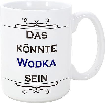 Cană ceramică amuzantă MUGFFINS, model german, cu o capacitate de 350 ml