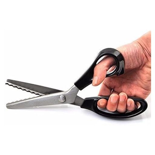 seaNpem Profi Kontúr Olló Hullámos Fogakkal Rozsdamentes Acél 23cm Kézműves Varráshoz