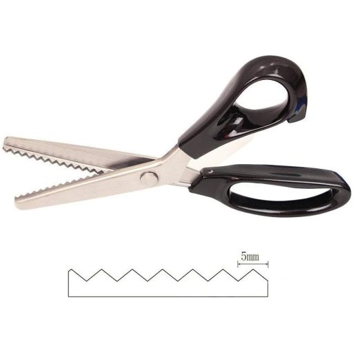seaNpem Profi Kontúr Olló Hullámos Fogakkal Rozsdamentes Acél 23cm Kézműves Varráshoz