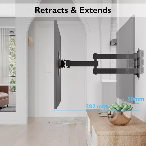 BONTEC Fali Monitor Tartó 13-30" Képernyőkhöz - Dönthető/Forgatható TV Konzol, VESA 75x75/100x100, 15kg Teherbírás, Beépített Vízmértékkel
