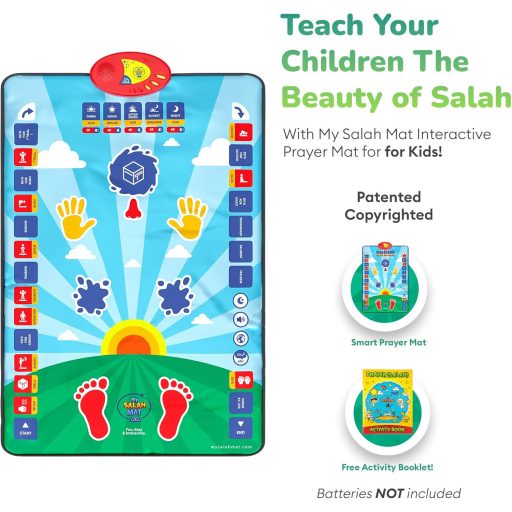 My Salah Mat Interaktív Imaszőnyeg Gyerekeknek 36 Gombbal és 15 Nyelvvel