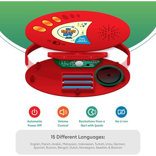 My Salah Mat Interaktív Imaszőnyeg Gyerekeknek 36 Gombbal és 15 Nyelvvel